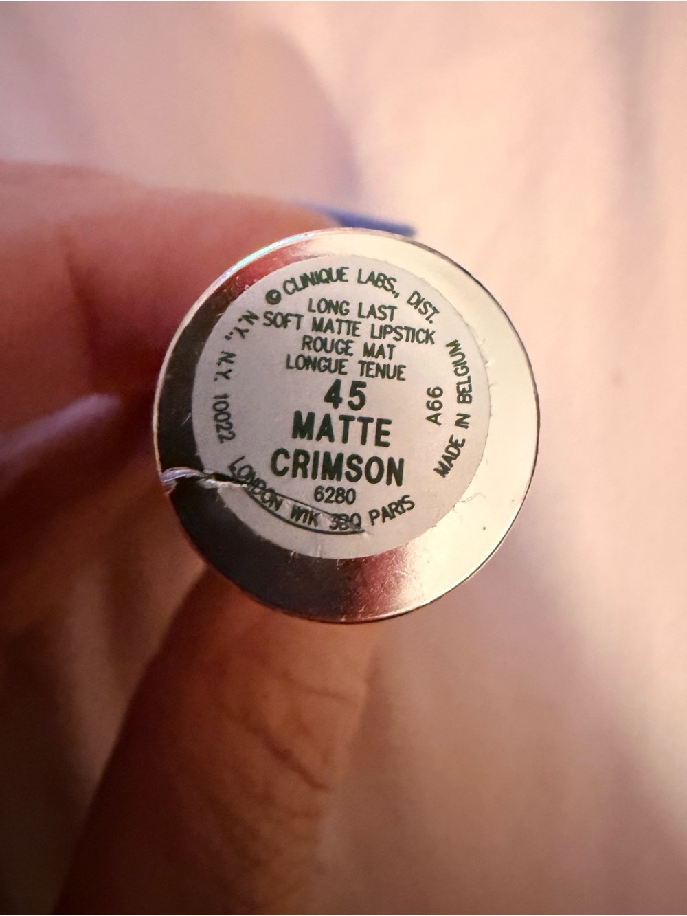 Clinique Matte Crimson Lipstick Tube - Mint & Blue Accents - Picture 3 of 4